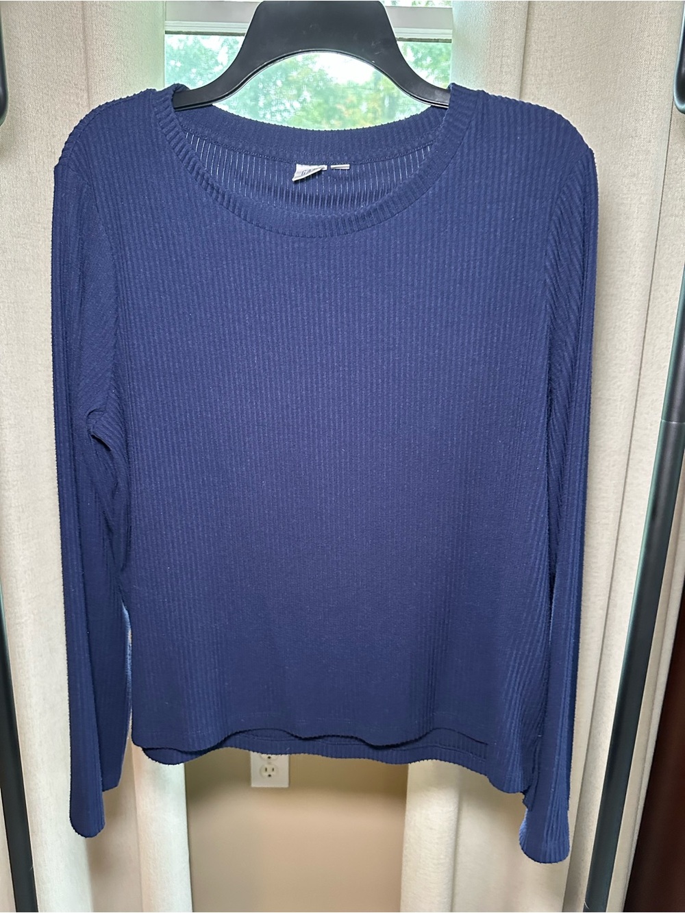 GAP Navy Ribbed Long-Sleeve Tee